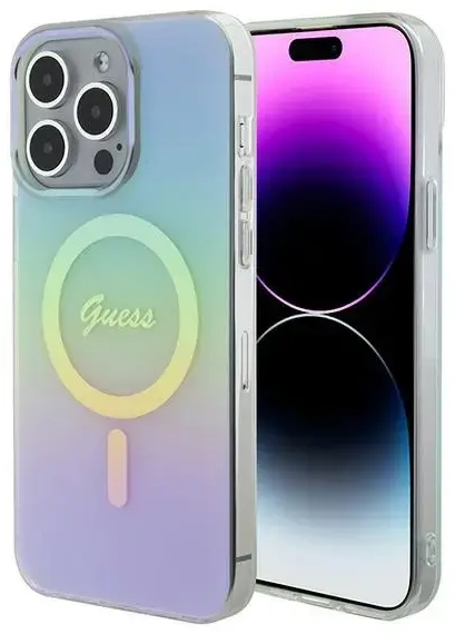 Guess GUHMP15XHITSQ iPhone 15 Pro Max turkusowy|turquoise hardcase IML Iridescent MagSafe