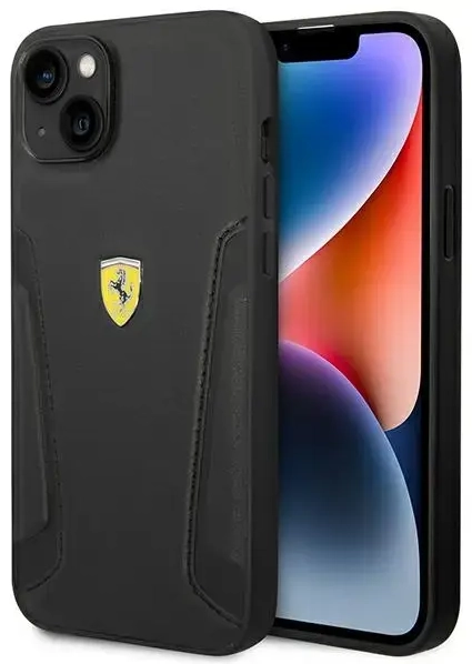 Ferrari FEHCP14MRBUK iPhone 14 Plus 6,7" czarny|black hardcase Leather Stamp Sides