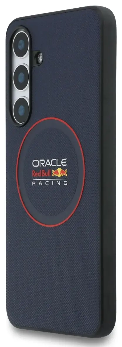 Red Bull PU Leather Red Ring MagSafe dėklas Samsung Galaxy S25 FE Navy