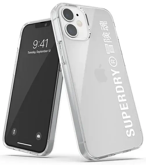 SuperDry Snap iPhone 12 mini Clear Case baltas|white 42593