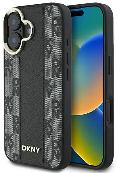 DKNY DKHMP16SPCPVSLK iPhone 16 6.1" czarny|black hardcase Checkered Pattern Magsafe