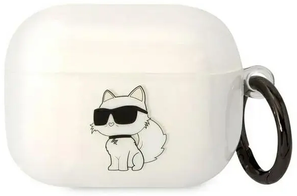 Karl Lagerfeld 3D Logo NFT Choupette TPU Case for Airpods Pro White