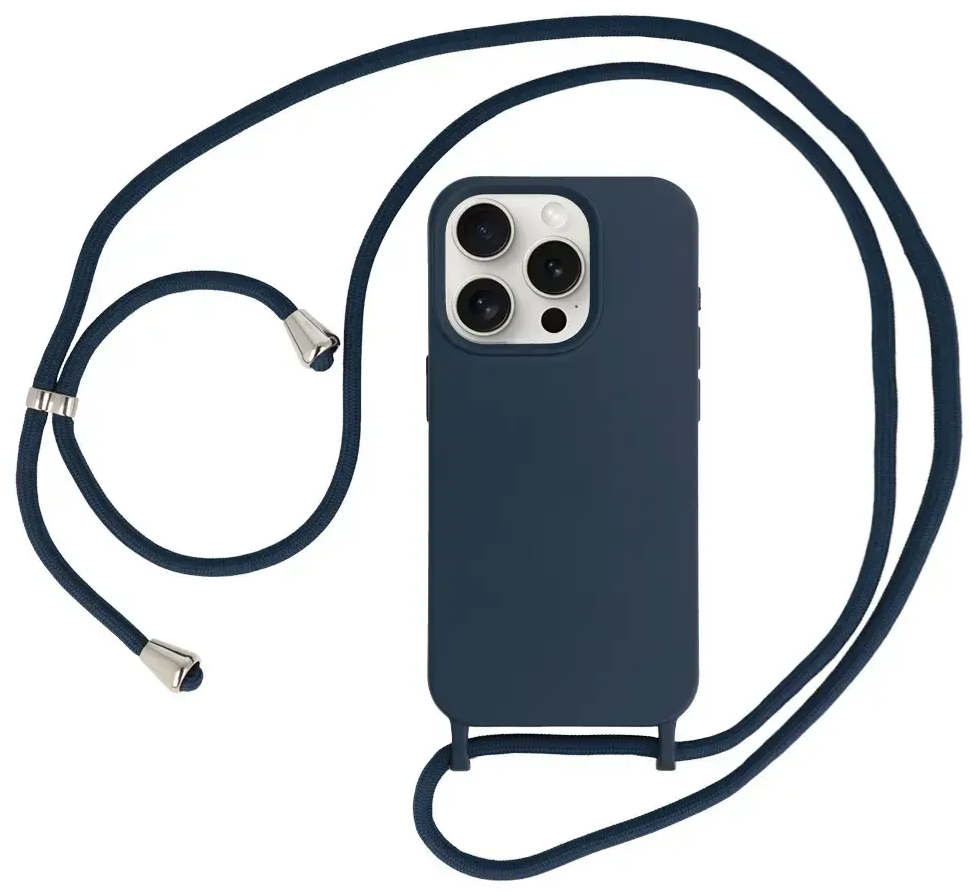 Strap Silicone maciņš telefonam iPhone 15 Plus tumši zils