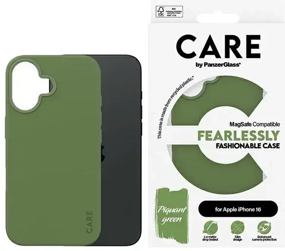 CARE by PanzerGlass Fashion Case iPhone 16 6.1" green|green MagSafe 1385