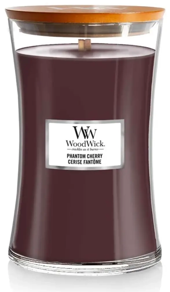Kvapioji žvakė Woodwick Phantom Cherry su medine dagtimi 609,5 g