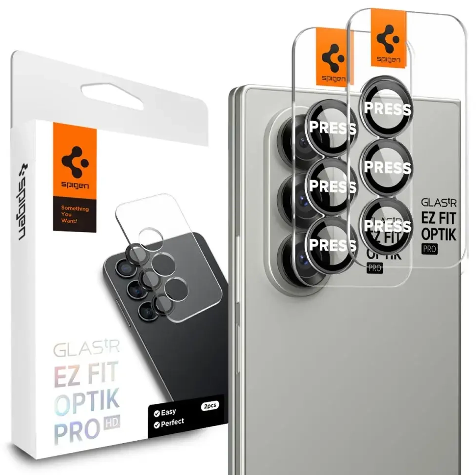 SPIGEN OPTIK PRO HD GLAS.TR ”EZ FIT” CAMERA PROTECTOR 2-PACK GALAXY Z FOLD 7 BLACK