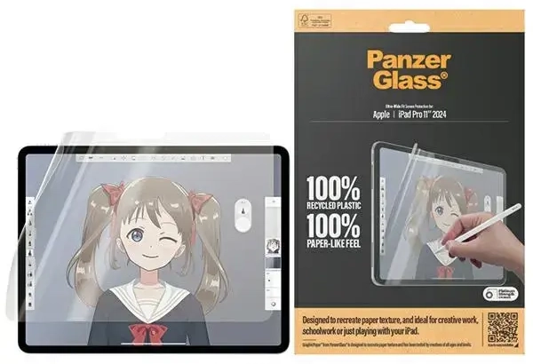 PanzerGlass GraphicPaper iPad Pro 2024 11" peegeldusvastane, ümbrisega sobiv, Ultra-wide Fit 2832