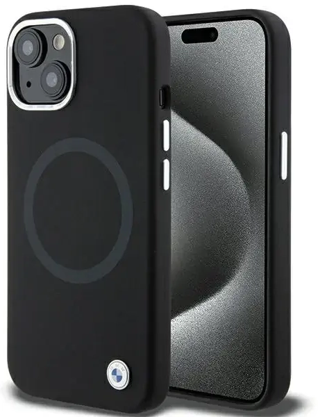 BMW BMHMP15MSILBK2 iPhone 15 Plus 6.7" czarny|black Signature Liquid Silicone MagSafe