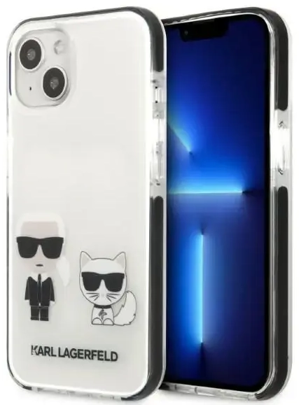 Karl Lagerfeld TPE Karl and Choupette Case for iPhone 13 mini White
