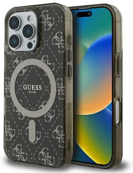 Guess GUHMP16LH4DTEW iPhone 16 Pro 6.3" brązowy|brown hardcase IML 4G Background MagSafe