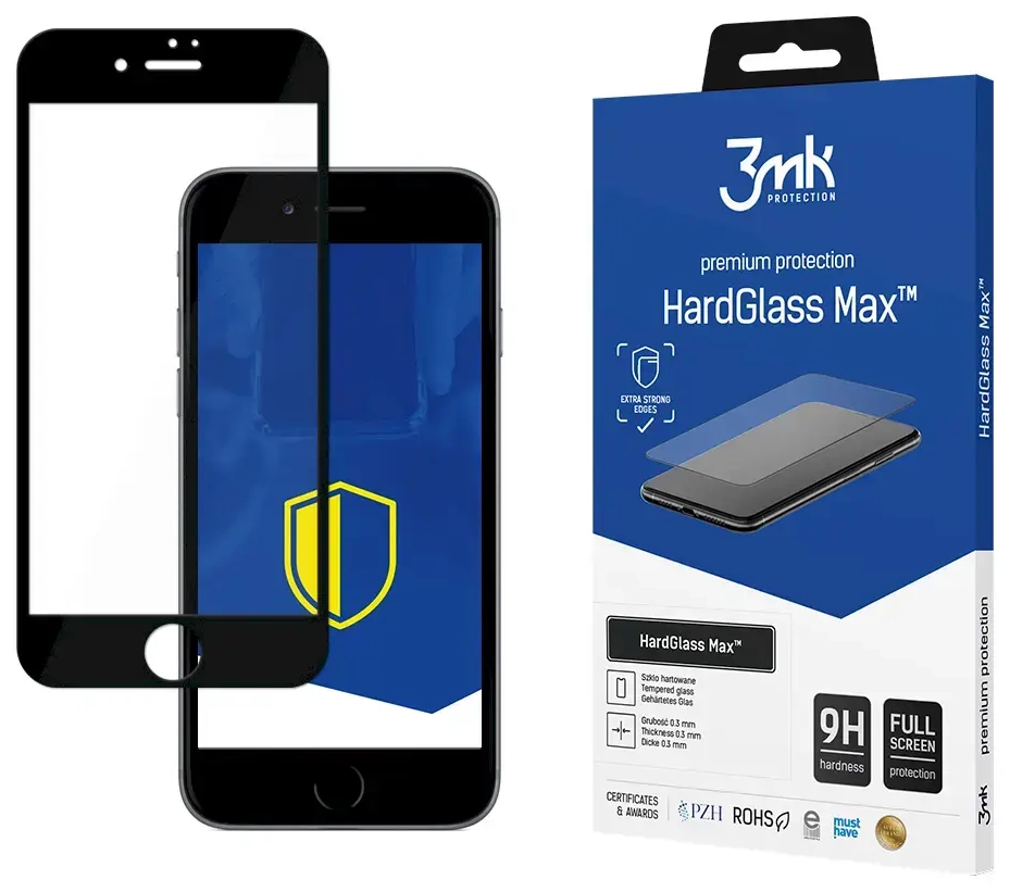 3mk HardGlass Max™ tempered glass for phone iPhone 8 black