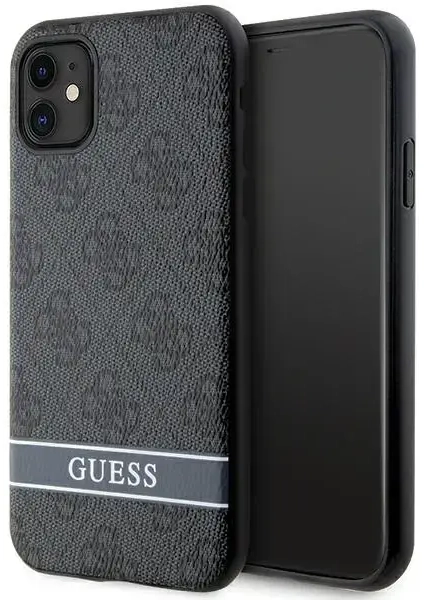 Guess GUHCN61P4SNK iPhone 11 | Xr szary|grey hardcase 4G Stripe