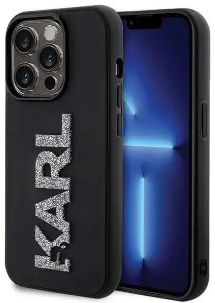 Karl Lagerfeld KLHCP15X3DMBKCK iPhone 15 Pro Max 6.7" czarny|black hardcase 3D Rubber Glitter Logo