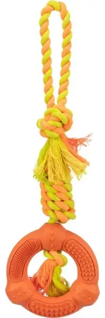 Rotaļlieta suņiem - Trixie Denta Fun Ring on a Rope  ø 12|41 cm