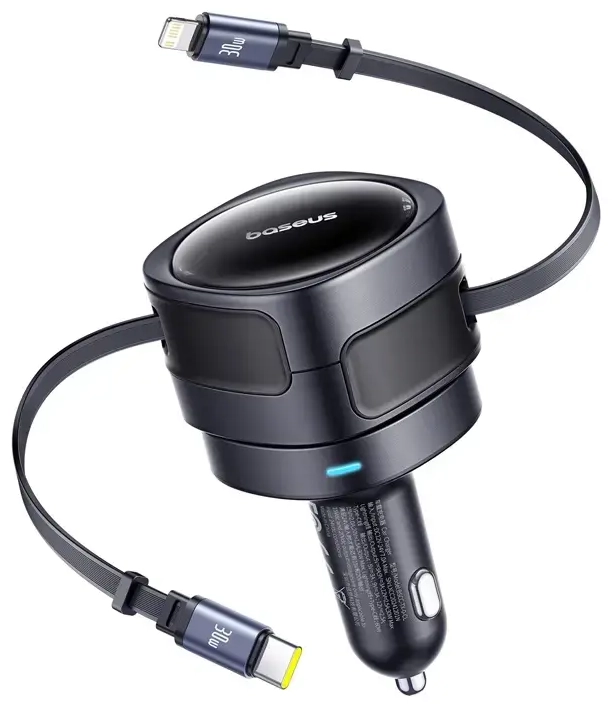Baseus Enjoyment Max car charger | 60W | USB-C, Lightning | black