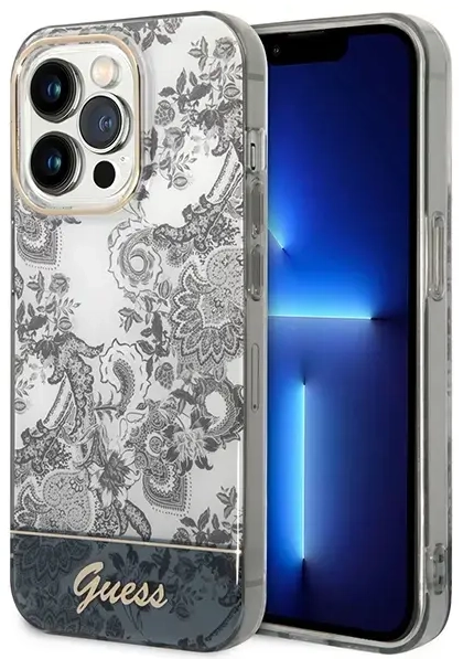 Guess PC|TPU Toile De Jouy Case for iPhone 14 Pro Grey