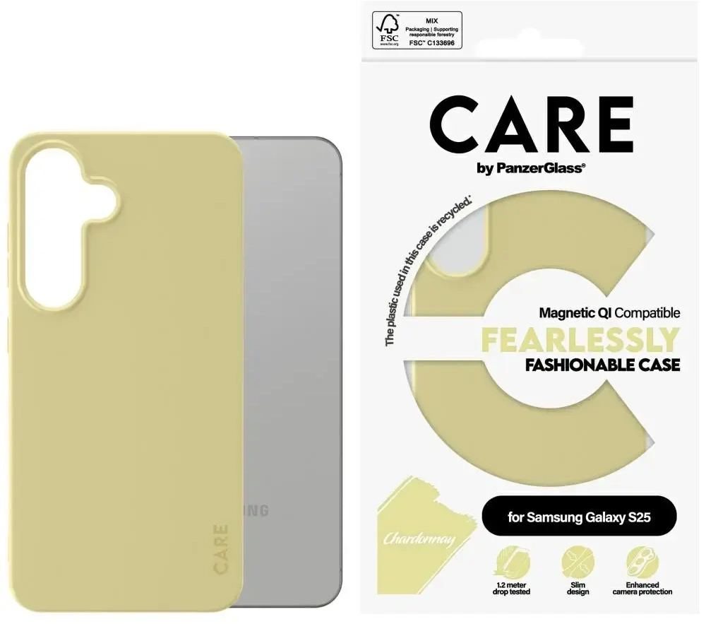 Etui CARE by PanzerGlass Fashion QI do    Samsung Galaxy S25 chardonnay