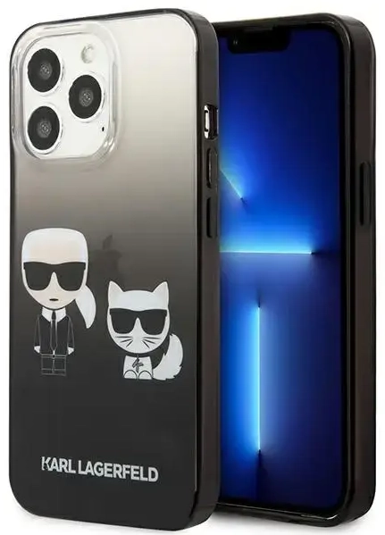 Karl Lagerfeld KLHCP13LTGKCK iPhone 13 Pro | 13 6,1" hardcase czarny|black Gradient Ikonik Karl & Choupette