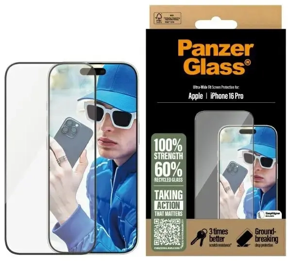 PanzerGlass Screen Protector iPhone 16 Pro 6.3" Ultra-Wide Fit 2862