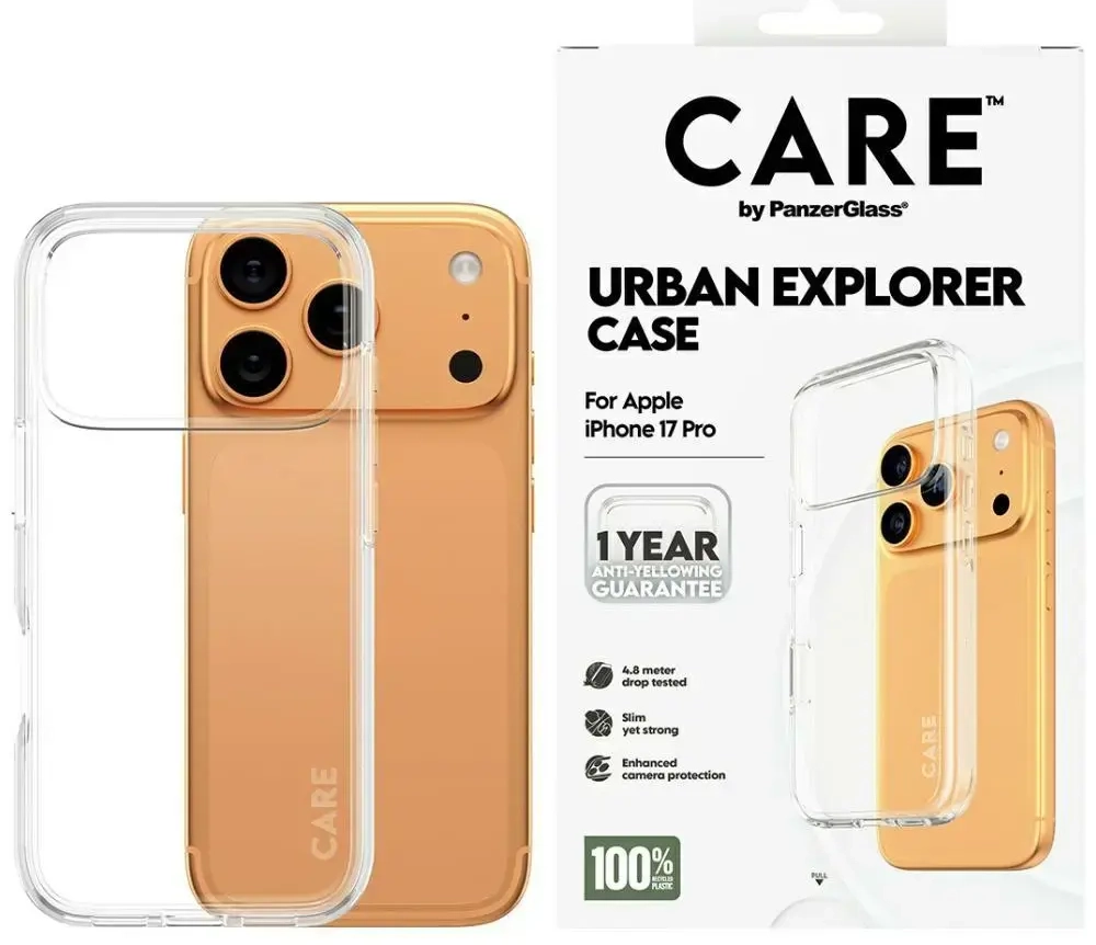 Case CARE by PanzerGlass Flagship Urban Explorer w. Clear Frame for iPhone 17 Pro transparent