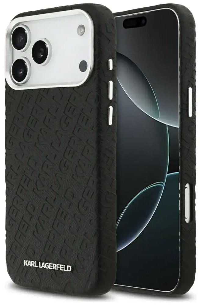 Karl Lagerfeld FW Stamped Karl MagSafe Case for iPhone 17 Pro Max Black
