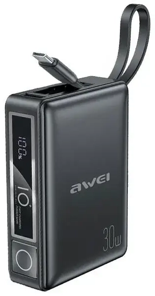 AWEI P87K external battery (powerbank) | 10000 mAh | 30W | black