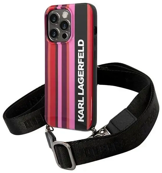 Karl Lagerfeld KLHCP14XSTSTP iPhone 14 Pro Max 6,7" hardcase różowy|pink Color Stripes Strap