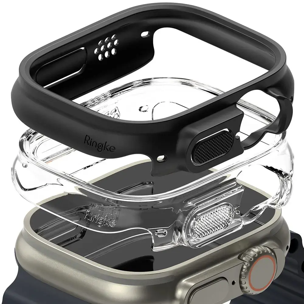 RINGKE SLIM 2-PAKEND APPLE WATCH ULTRA 1 | 2 (49 MM) LÄBIPAISTEV JA MATT MUST