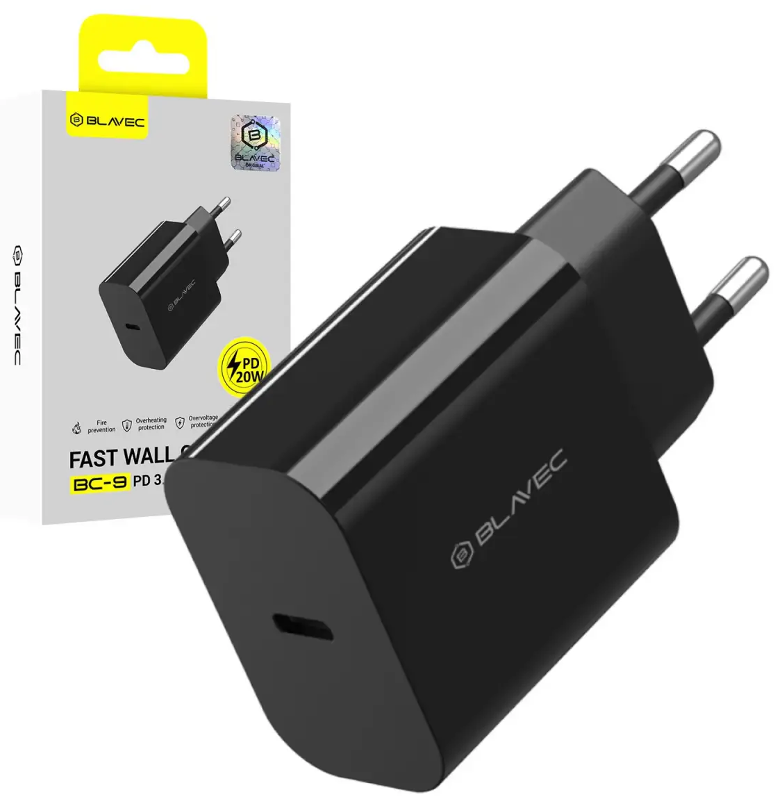 Blavec BC-9 travel charger | 20W | PD | USB-C | black