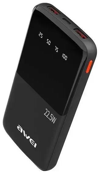 AWEI P10K external battery (powerbank) | 10000 mAh | 22.5W | black