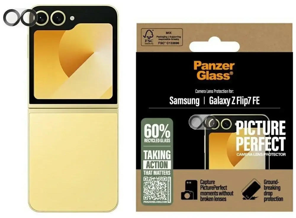 Tempered glass for camera lens PanzerGlass PicturePerfect for Samsung Galaxy Z Flip7 FE