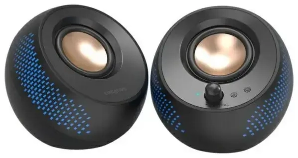 Creative 2.0 kompiuterio garsiakalbiai Pebble X, juodi, USB-C su RGB apšvietimu