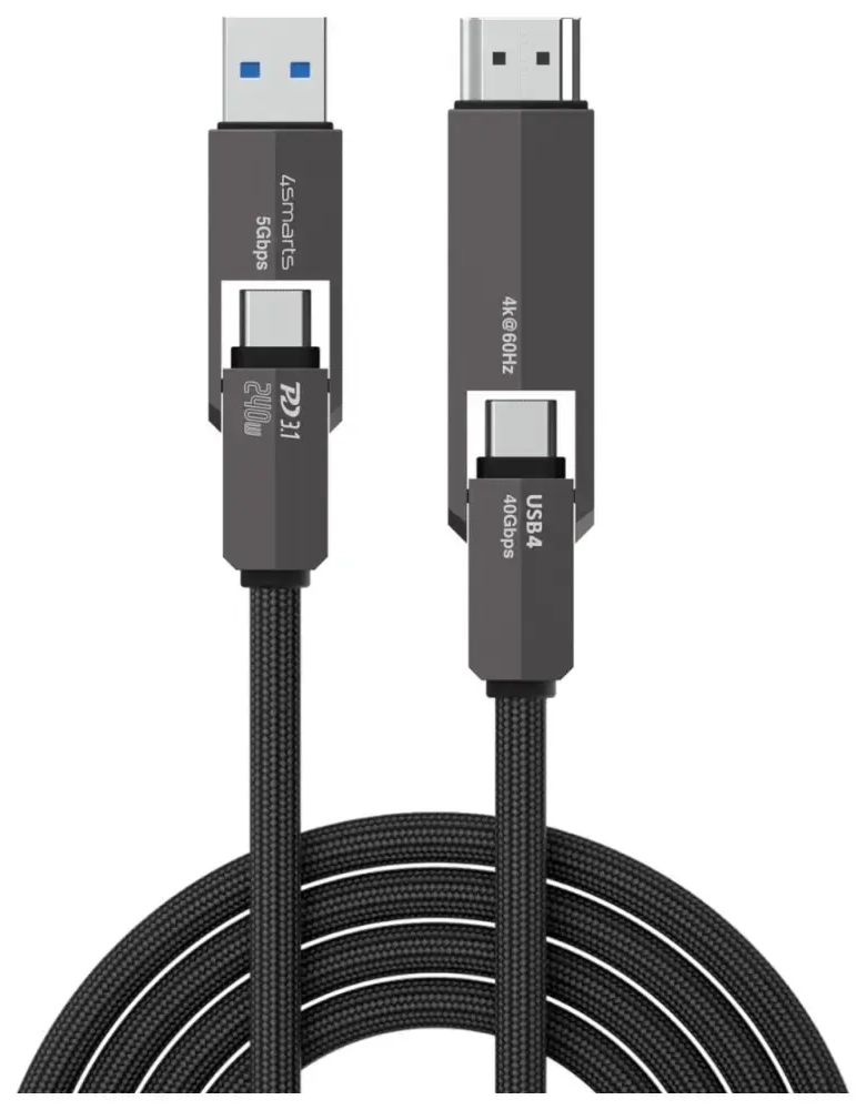 Cable 4smarts ComboCord USB4 HDMI 240W 1.5m black