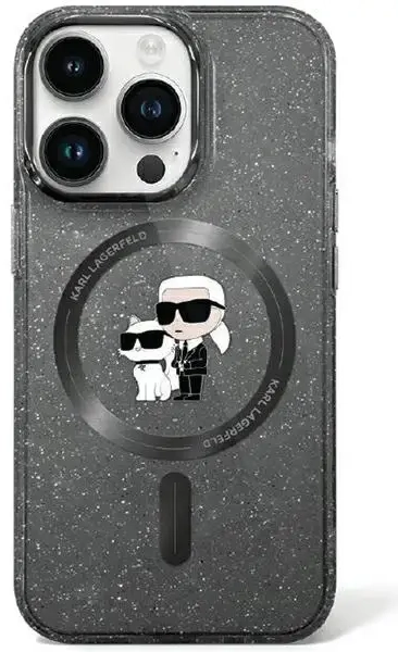 Karl Lagerfeld KLHMN61HGKCNOK iPhone 11 | Xr 6.1" czarny|black hardcase Karl&Choupette Glitter MagSafe