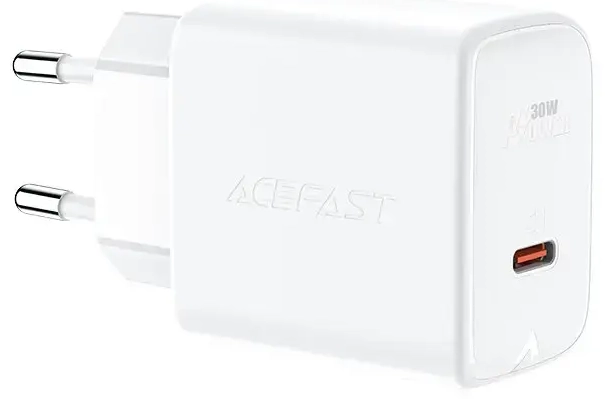 Acefast A21 tīkla lādētājs | 30W | GaN, PD, QC3.0 | USB-C | balts