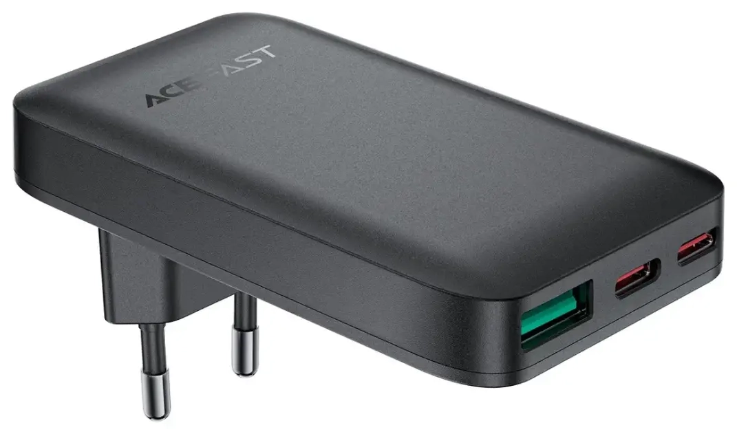 Acefast A100 tīkla lādētājs | 65W | GaN | USB-C, USB-A | melns