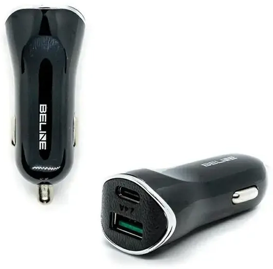 BELINE automašīnas lādētājs | 30W | PD | USB-A, USB-C | melns