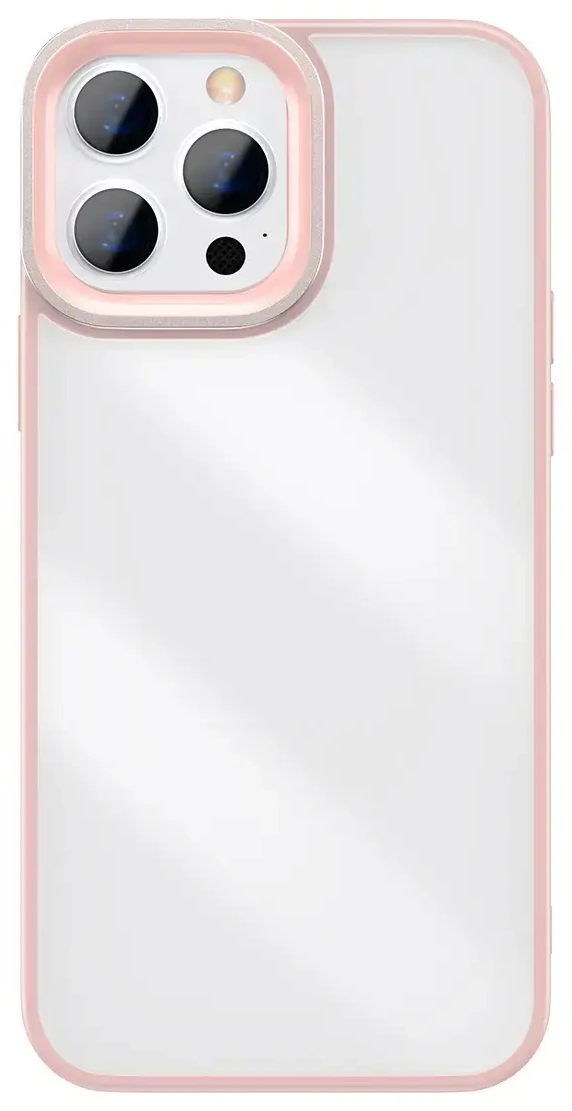 Baseus Crystal skaidrus dėklas iPhone 13 Pro (rožinis)