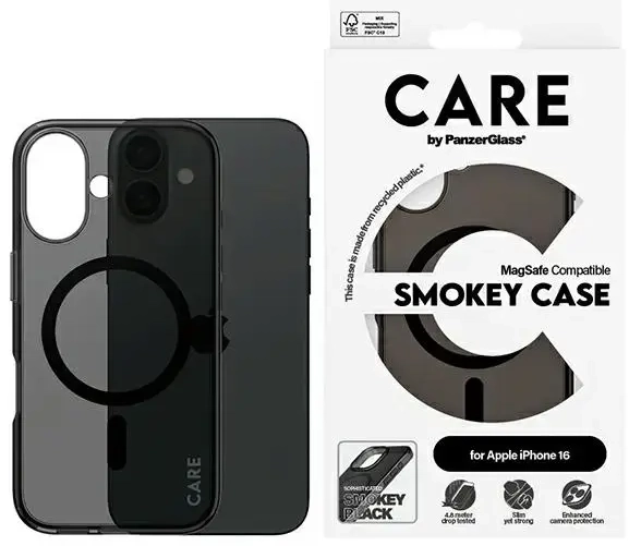 CARE by PanzerGlass Flagship Case iPhone 16 6.1" dymny|smokey MagSafe 1349