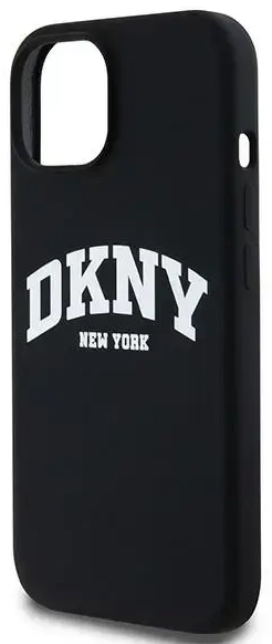 DKNY DKHMP12MSNYACH iPhone 12|12 Pro 6.1" czarny|black hardcase Liquid Silicone White Printed Logo MagSafe