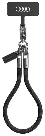 Audi uniwersalna smycz do telefonu 28cm 8mm czarny|black AU-HSL8-R8|D1-BK