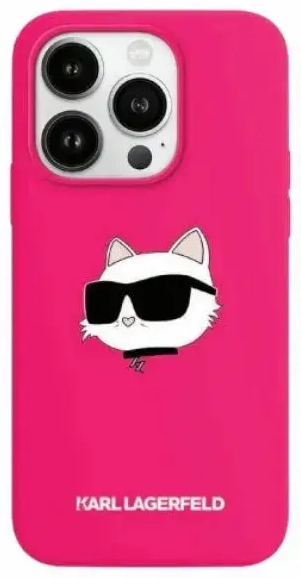 Karl Lagerfeld KLHMP15XSCHPPLF iPhone 15 Pro Max 6.7" różowy|fuschia hardcase Silicone Choupette Head MagSafe