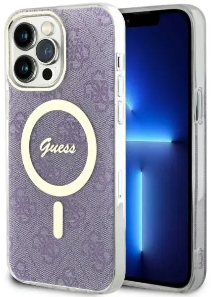 Guess GUHMP14XH4STU iPhone 14 Pro Max 6.7" purpurowy|purple hardcase 4G MagSafe