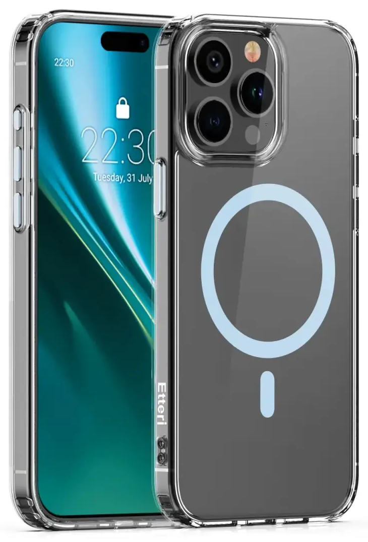 Etteri Color Mag phone case with MagSafe support for iPhone 15 Pro Max blue