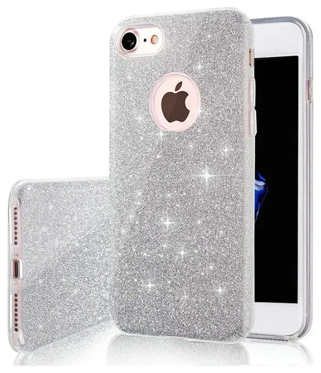 Glitter 3-in-1 telefoni ümbris iPhone 12 Mini hõbedane