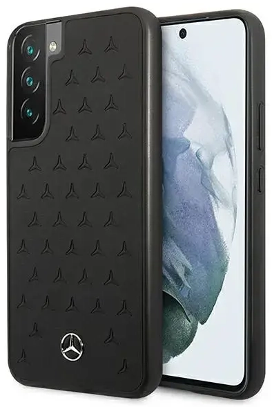 Mercedes MEHCS22MPSQBK S22+ S906 czarny|black hardcase Leather Stars Pattern