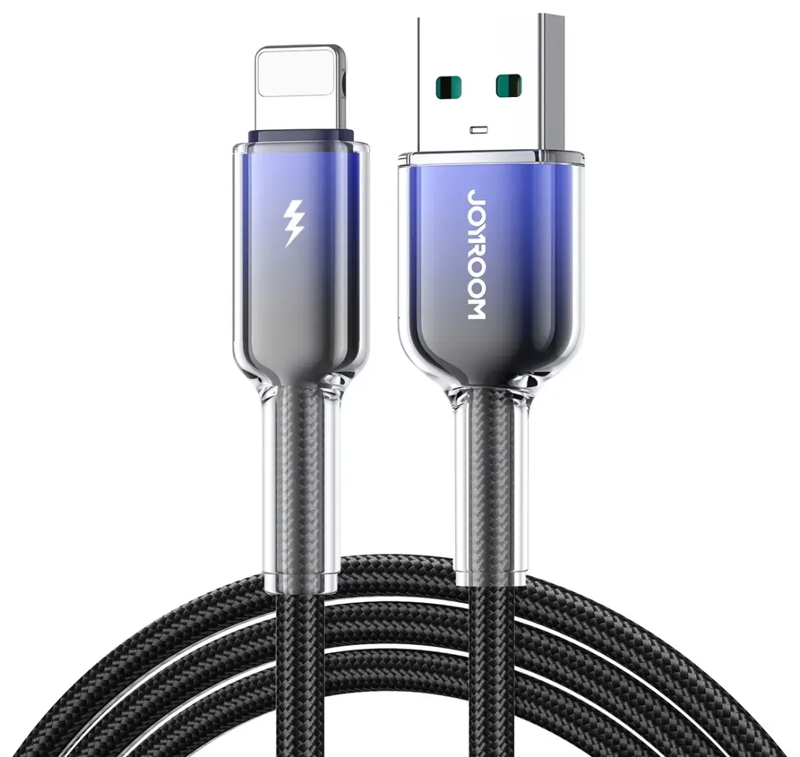 Joyroom S-A42 Crystal-Clear Series провод для передачи данных и зарядки | USB-A на Lightning | 15W | 1.2m | черный
