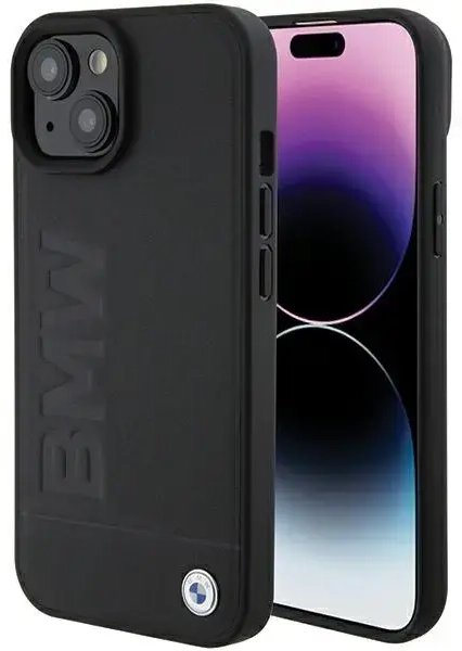 BMW BMHCP15SSLLBK iPhone 15 6.1" czarny|black Leather Hot Stamp