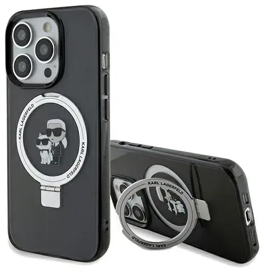 Karl Lagerfeld KLHMP14LHMRSKCK iPhone 14 Pro 6.1" czarny|black hardcase Ring Stand Karl&Choupettte MagSafe