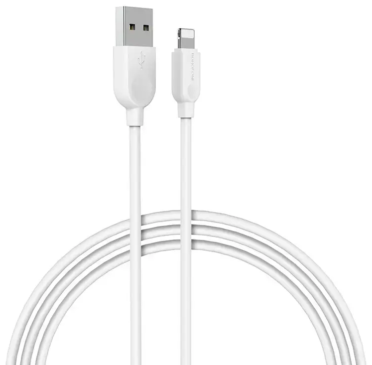 Borofone BX14 LinkJet datu pārraides un uzlādes vads | USB-A uz Lightning | 12W | 1m | balts